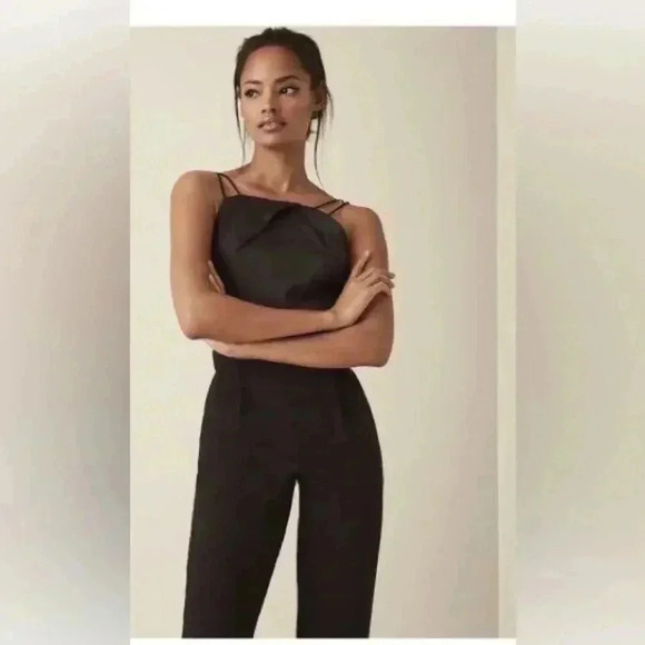 REISS ROSALIE STRAPPY CROSS BACK JUMPSUIT - Picture 2 of 15